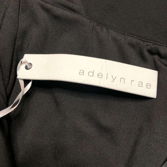 Adelyn Rae Women's Black Nicole One Shoulder Trumpet Knee Length Dress Sz S - Picture 9 of 14